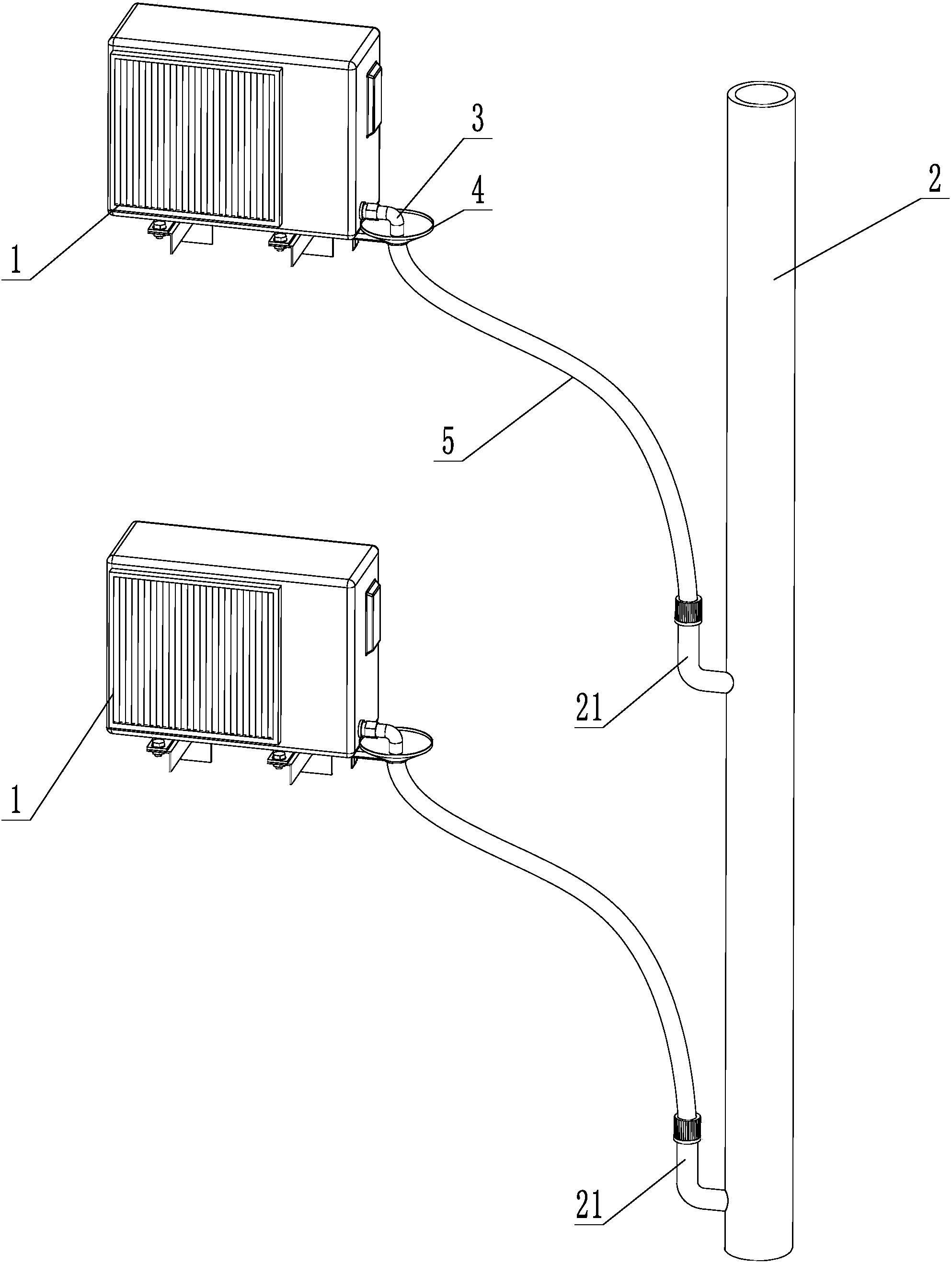 用于高层建筑中的空调冷凝水排水管路