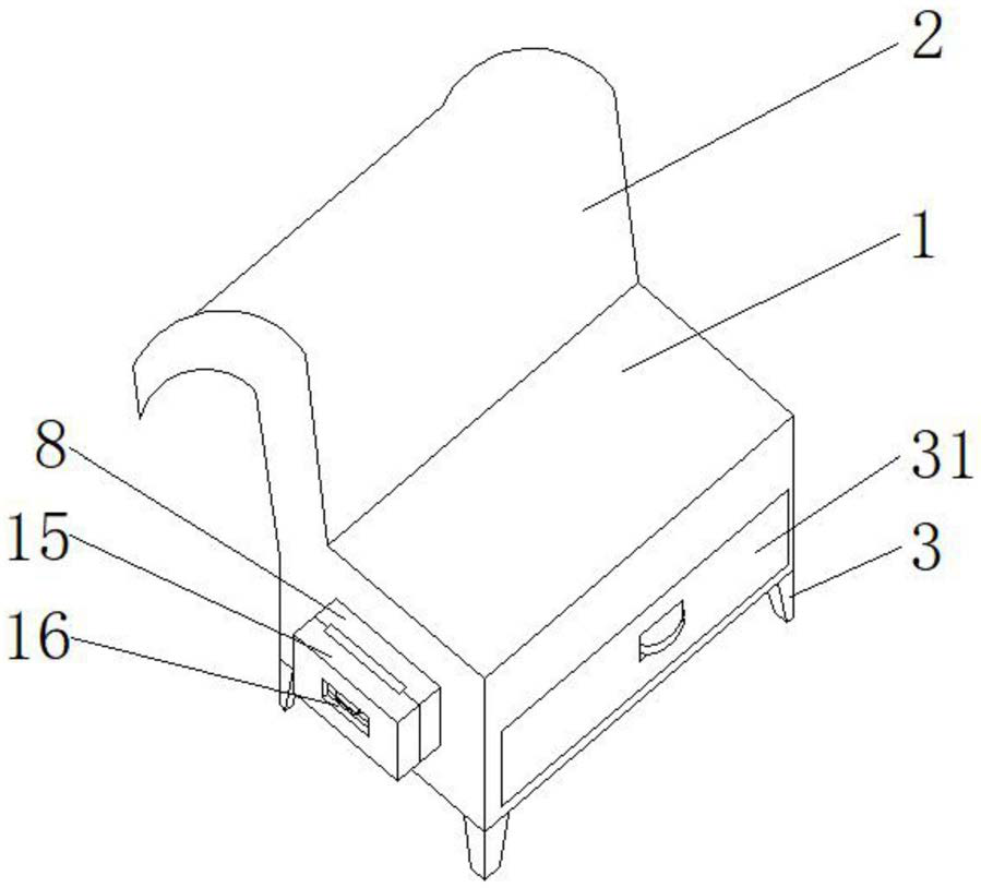 一种具有移动结构可对物品进行固定的家用沙发