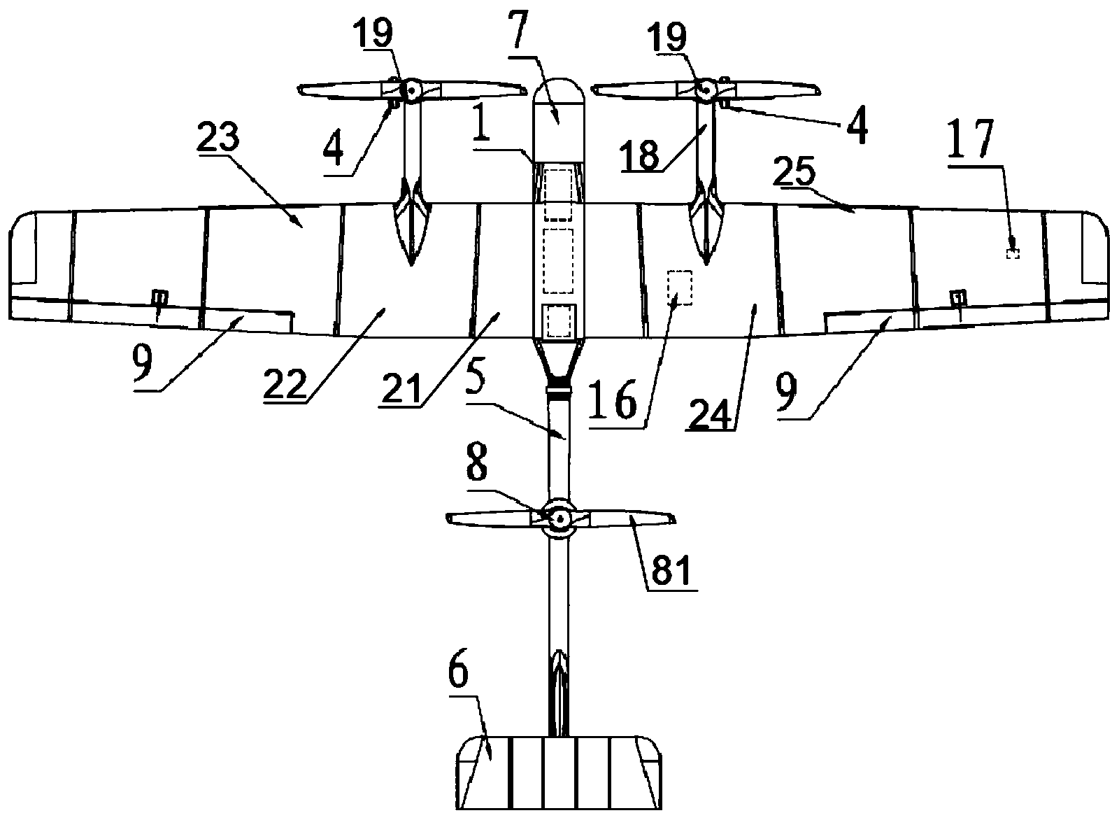 一种垂直起降倾转三旋翼无人机