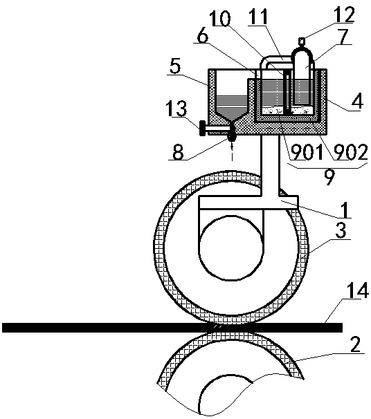 铅炭蓄电池极板涂片淋酸防堵塞装置