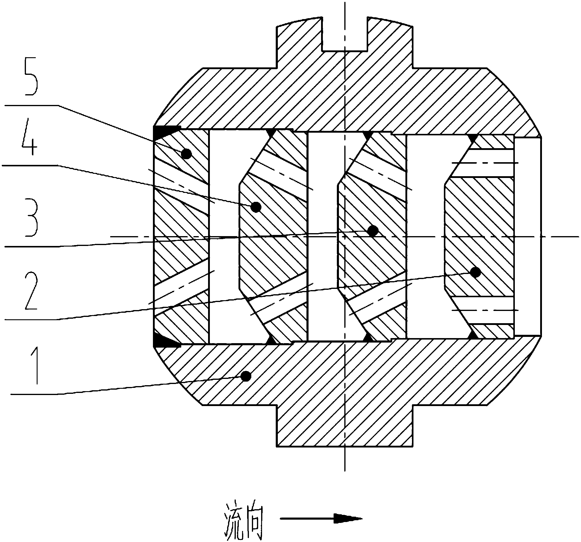 一种对冲型多级降压球阀阀芯