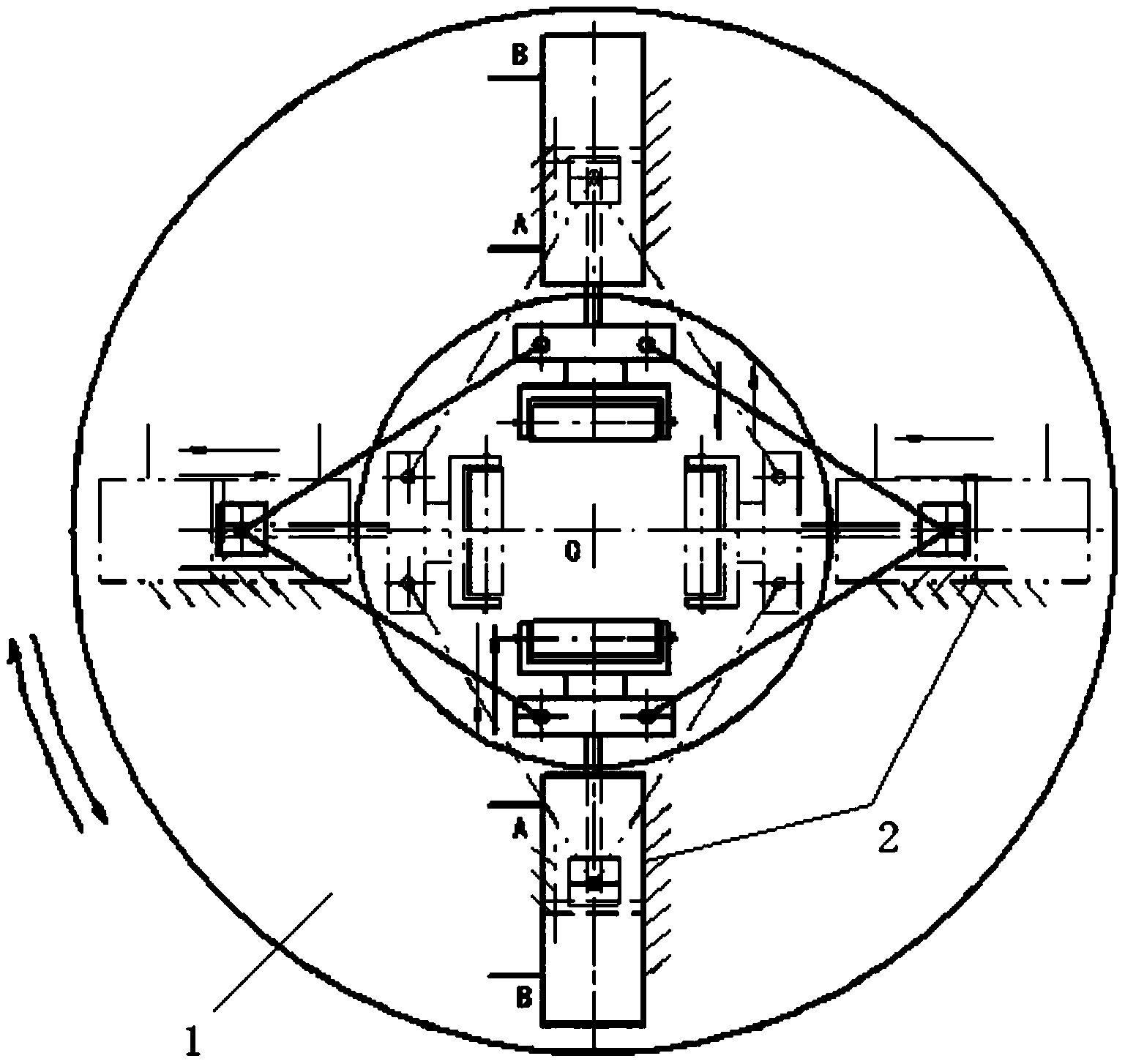 一种四爪自动对中气动卡盘