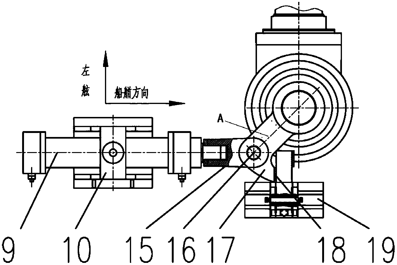 发明名称:  后收式减摇鳍装置收放及止动机构  申