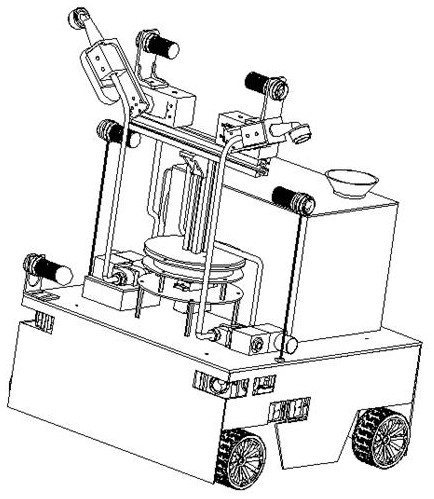 本發明實施方式中教學競賽用噴藥機器人的結構俯視圖;圖7:本發明實施